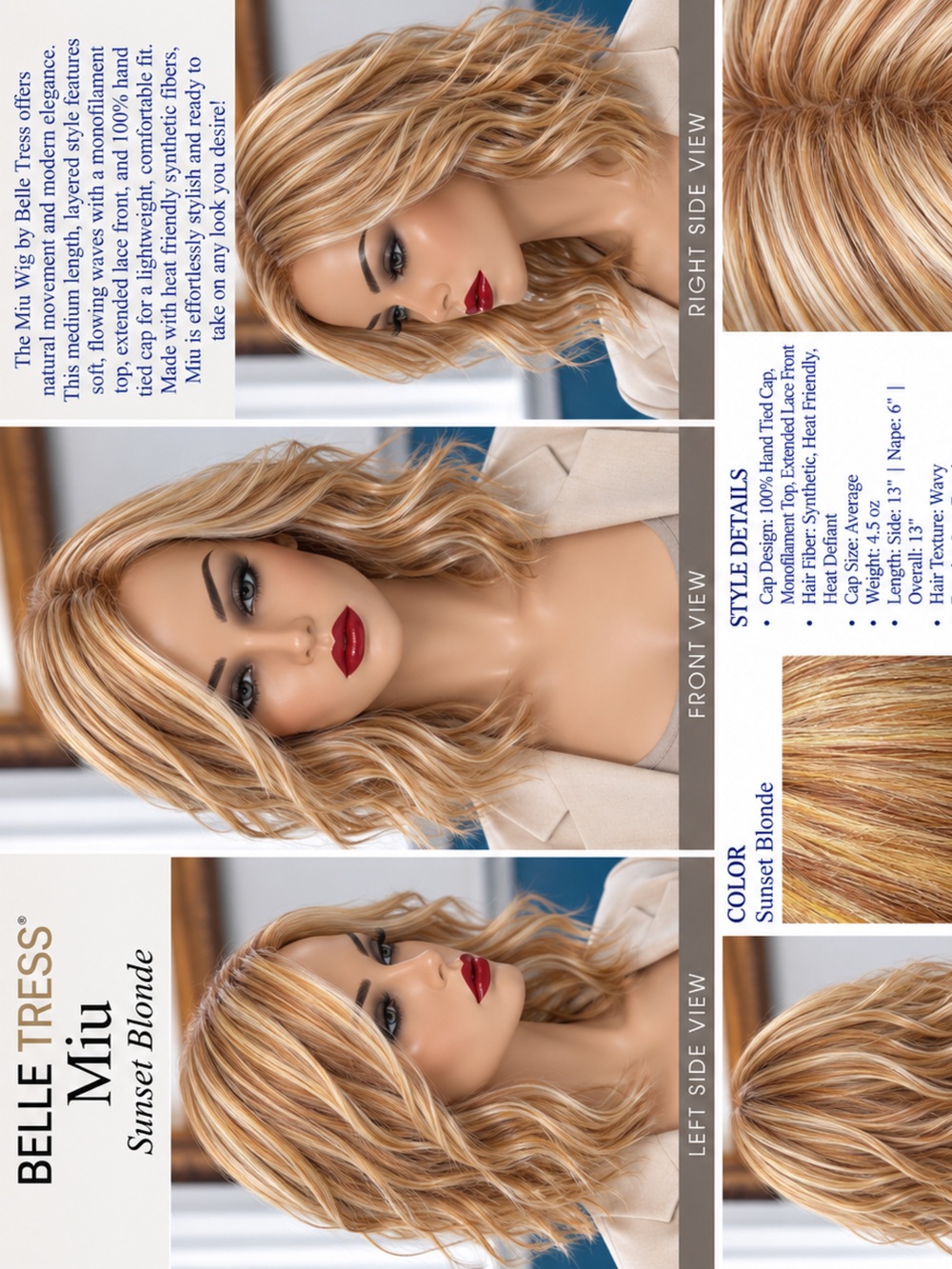 Miu in Sunset Blonde by Belle Tress LUXE Collection- 100% hand tied